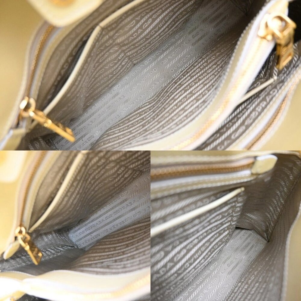PRADA MILANO 2Way Shoulder Hand Bag Promenade Saffiano Leather Yellow 76EG323 - Picture 15 of 16